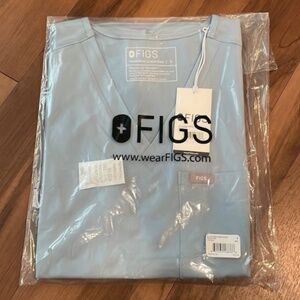 Figs Scrub Top, Dusty Blue, S